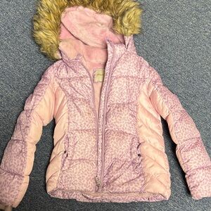 Madden Girl Lavender Leopard Puffer Jacket